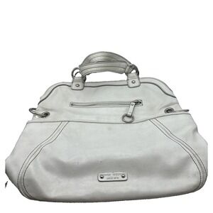 Nine West Large  White Fold Over Handbag, Shoulder Bag (shoulder Strap Missing)